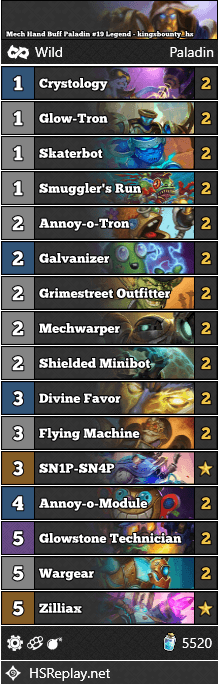 Mech Hand Buff Paladin 19 Legend Kingsbounty Hs Hearthstone