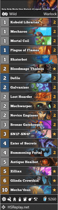 Sn1p-Sn4p Mecha'thun Warlock #6 Legend - Nowayh_HS