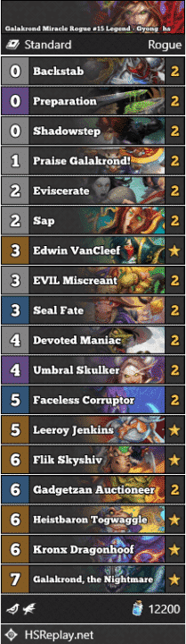 Galakrond Miracle Rogue #15 Legend - Gyong_hs