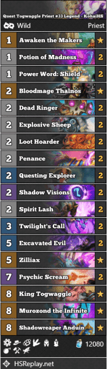Quest Togwaggle Priest #33 Legend - KohaiHS
