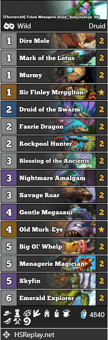 [Theorycraft] Token Menagerie Druid - RenoJackson_HS