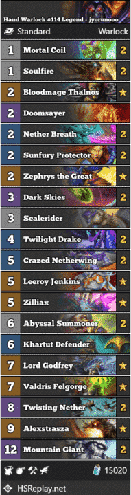 Hand Warlock #114 Legend - jyorunooo