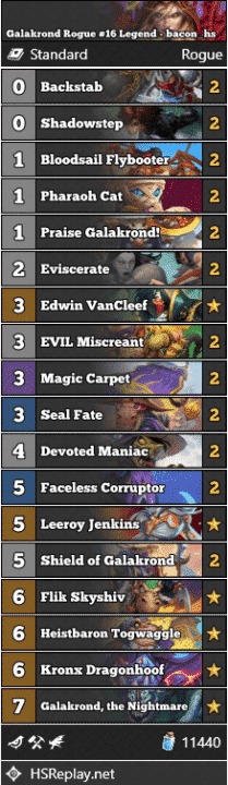 Galakrond Rogue #16 Legend - bacon_hs