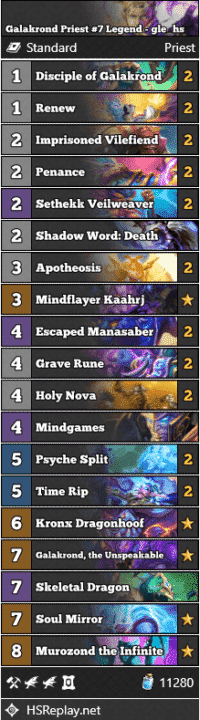 Galakrond Priest #7 Legend - gle_hs