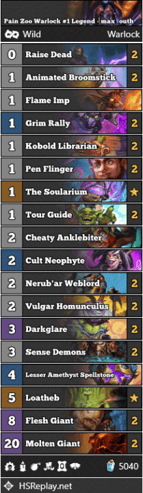Pain Zoo Warlock #1 Legend - max_outh