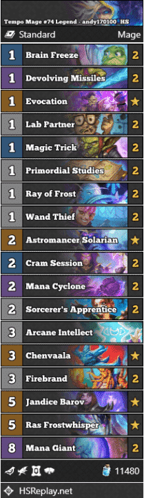 Tempo Mage #74 Legend - andy170100_HS