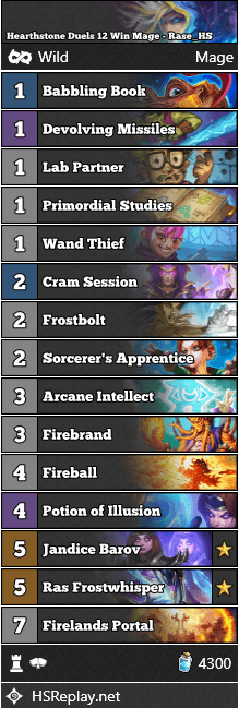 Hearthstone Duels 12 Win Mage - Rase_HS