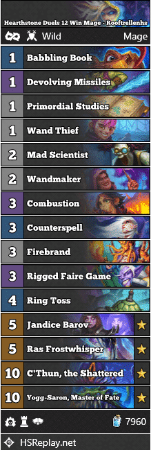 Hearthstone Duels 12 Win Mage - Rooftrellenhs