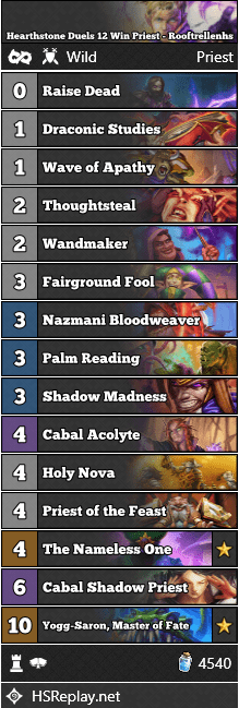 Hearthstone Duels 12 Win Priest - Rooftrellenhs