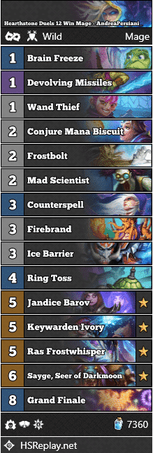 Hearthstone Duels 12 Win Mage - AndreaPersiani_