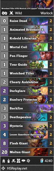 Wretched Tiller OTK Warlock #76 Legend - PendragonHS