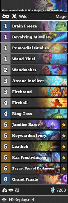 Hearthstone Duels 12 Win Mage - AndreaPersiani_