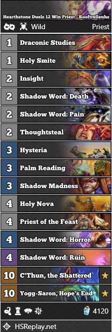 Hearthstone Duels 12 Win Priest - Rooftrellenhs
