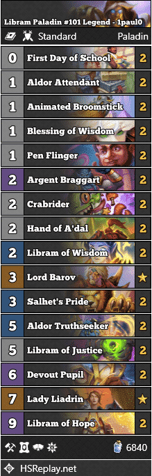 Libram Paladin #101 Legend - 1paul0