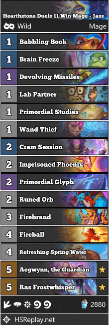 Hearthstone Duels 11 Win Mage - Jass