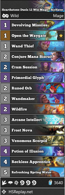 Hearthstone Duels 12 Win Mage - AirHater