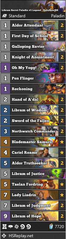 Libram Secret Paladin #5 Legend - BabyBearHS