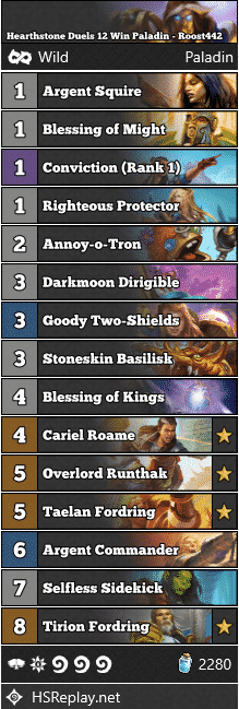 Hearthstone Duels 12 Win Paladin - Roost442
