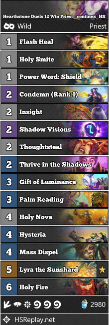 Hearthstone Duels 12 Win Priest - continex_HS