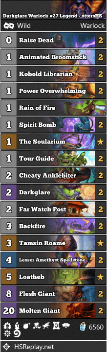 Darkglare Warlock #27 Legend - ottersHS