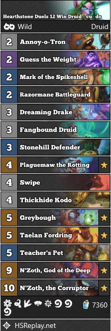 Hearthstone Duels 12 Win Druid - cu_do