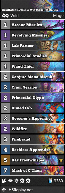 Hearthstone Duels 12 Win Mage - Mata_HS