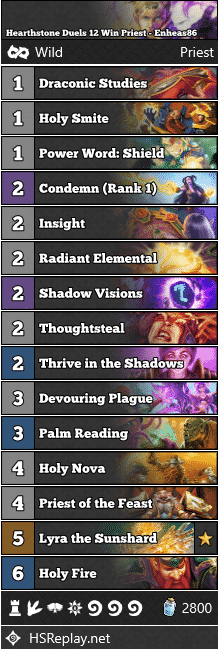 Hearthstone Duels 12 Win Priest - Enheas86