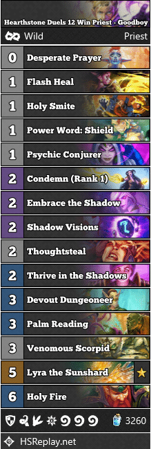 Hearthstone Duels 12 Win Priest - Goodboy