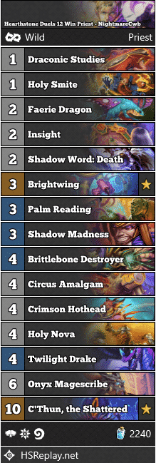 Hearthstone Duels 12 Win Priest - NightmareCwb