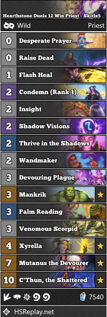 Hearthstone Duels 12 Win Priest - Skitlz5