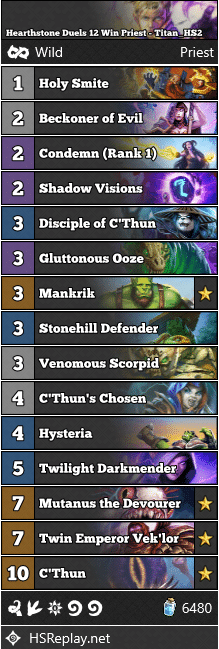 Hearthstone Duels 12 Win Priest - Titan_HS2