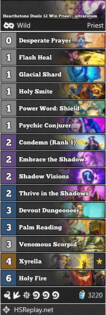 Hearthstone Duels 12 Win Priest - ultrarotom