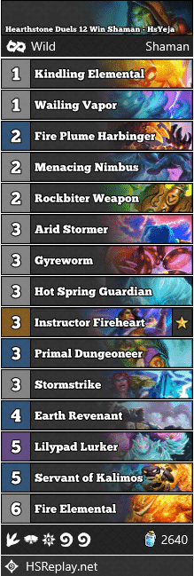 Hearthstone Duels 12 Win Shaman - HsYeja