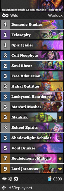 Hearthstone Duels 12 Win Warlock - kingofeds