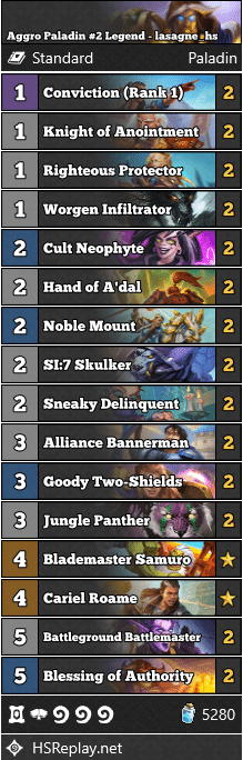 Aggro Paladin #2 Legend - lasagne_hs