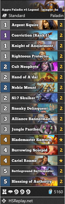 Aggro Paladin #5 Legend - lasagne_hs