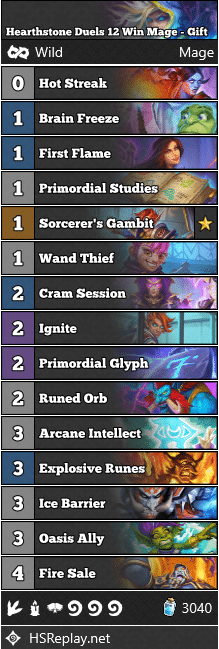 Hearthstone Duels 12 Win Mage - Gift