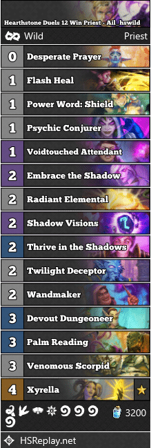Hearthstone Duels 12 Win Priest - Ail_hswild