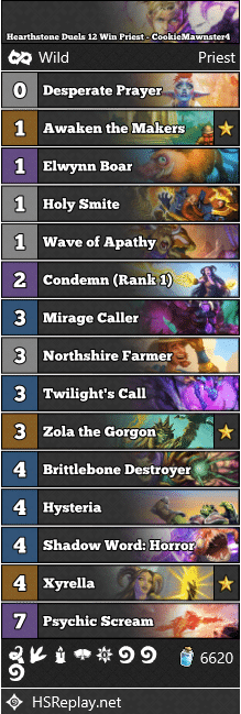 Hearthstone Duels 12 Win Priest - CookieMawnster4