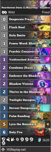 Hearthstone Duels 12 Win Priest - Goodboy