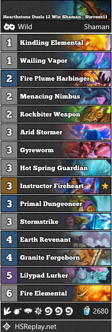 Hearthstone Duels 12 Win Shaman - Steveee11