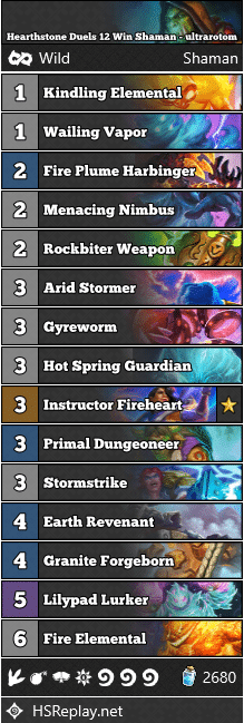 Hearthstone Duels 12 Win Shaman - ultrarotom