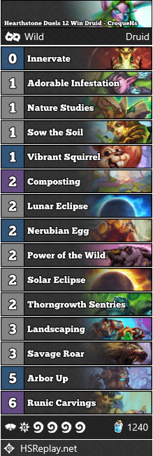 Hearthstone Duels 12 Win Druid - CroqueHs