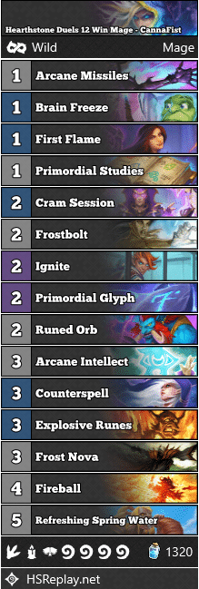 Hearthstone Duels 12 Win Mage - CannaFist