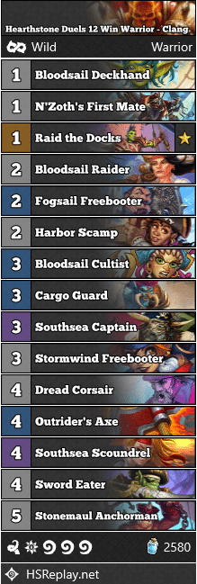 Hearthstone Duels 12 Win Warrior - Clang