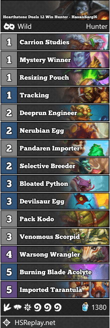 Hearthstone Duels 12 Win Hunter - HasanSargl6