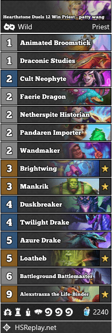 Hearthstone Duels 12 Win Priest - patty wang