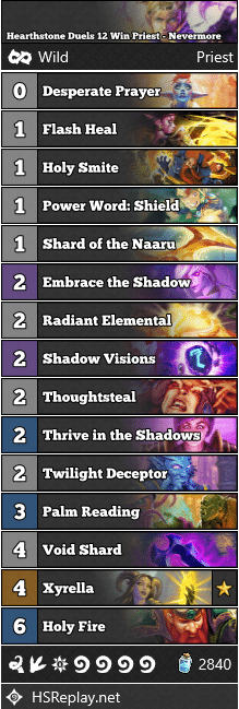 Hearthstone Duels 12 Win Priest - Nevermore
