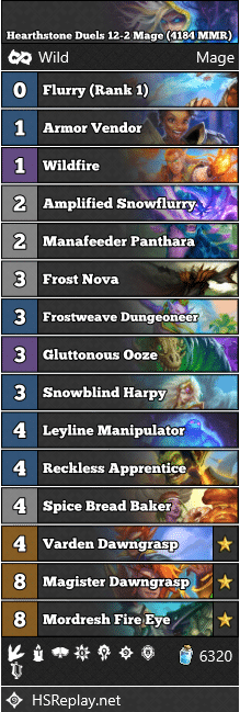 Hearthstone Duels 12-2 Mage (4184 MMR)