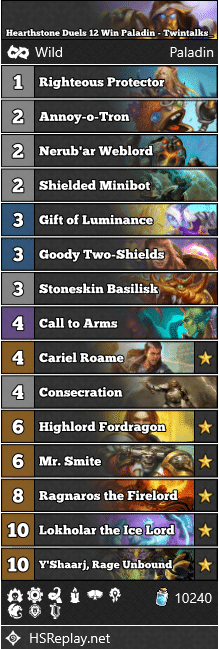 Hearthstone Duels 12 Win Paladin - Twintalks_